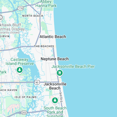 Neptune Beach surf map