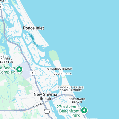 New Smyrna Inlet surf map