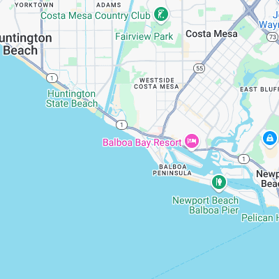 Newport Beach surf map