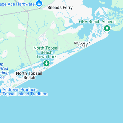 North Topsail Beach surf map