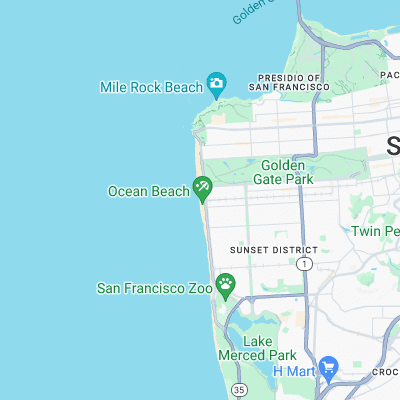 Ocean Beach surf map