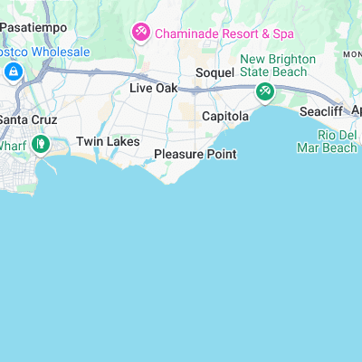 Pleasure Point surf map