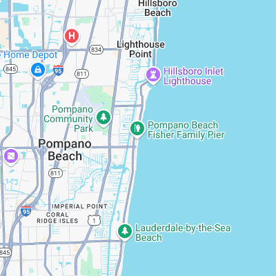 Pompano Pier surf map