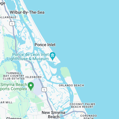 Ponce Inlet surf map