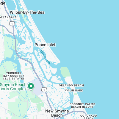 Ponce Inlet surf map