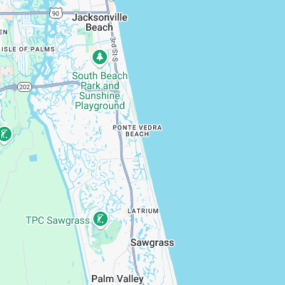 Ponte Vedra surf map