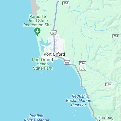 Port Orford surf map