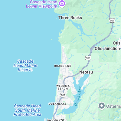 Roads End surf map