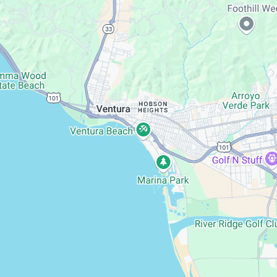 San Buenaventura State Beach surf map