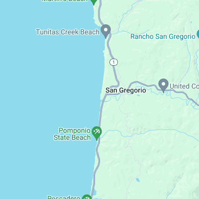 San Gregorio State Beach surf map