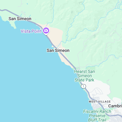 San Simeon Creek surf map