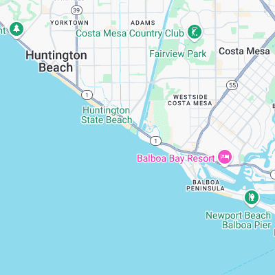 Santa Ana Jetties surf map