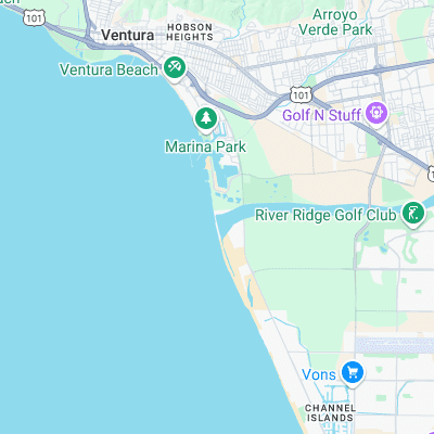 Santa Clara Rivermouth surf map