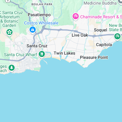 Santa Cruz Harbor surf map