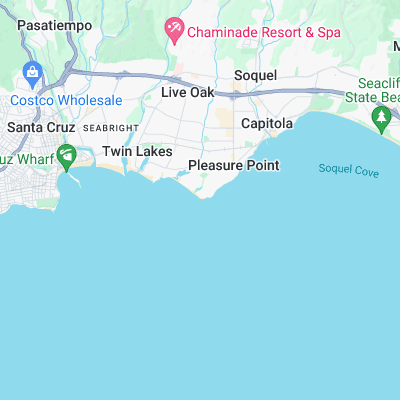 Santa Cruz - RockView St surf map