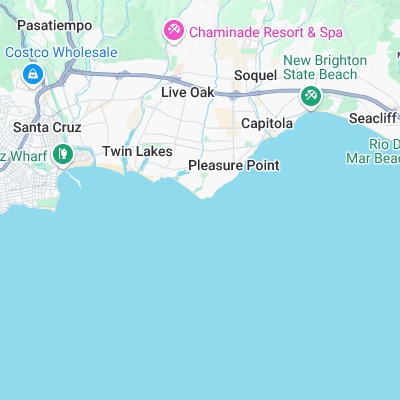 Santa Cruz - RockView St surf map