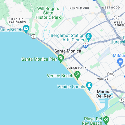 Santa Monica Pier surf map