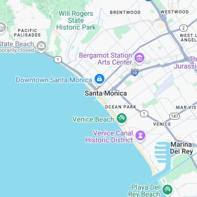 Santa Monica Pier surf map