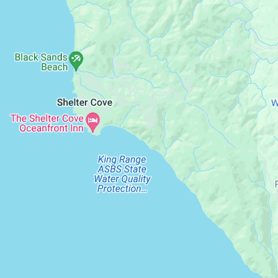 Shelter Cove surf map