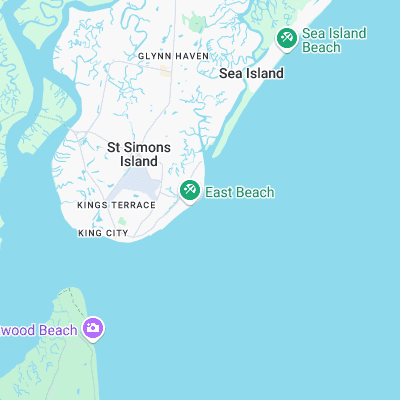 St Simons Island surf map