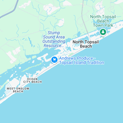 Topsail Beach surf map