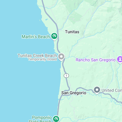 Tunitas Creek surf map