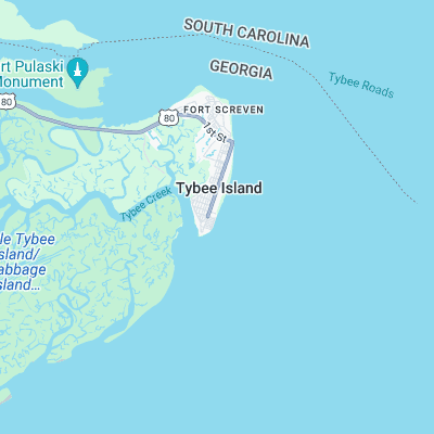 Tybee Island Pier surf map
