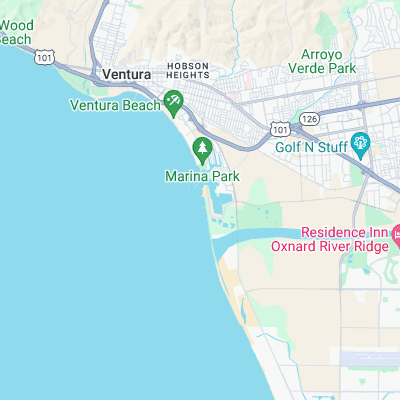 Ventura Jetty surf map