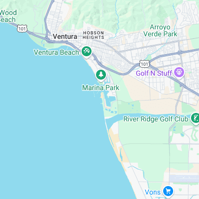 Ventura Jetty surf map