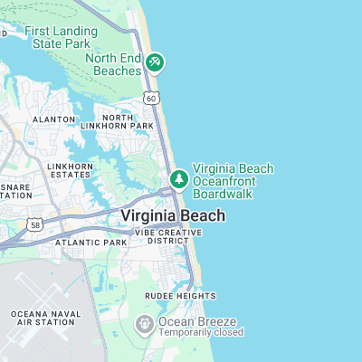 Virginia Beach surf map