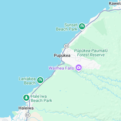 Waimea Bay surf map