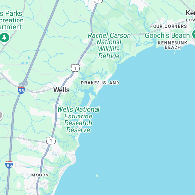 Wells Jetties surf map